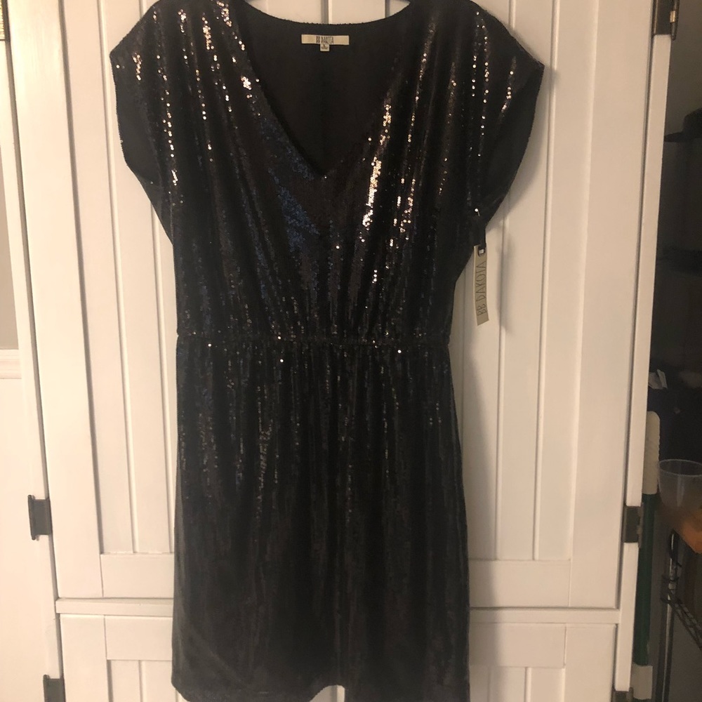 BB Dakota Black Sequin Party Dress, Size L NWT